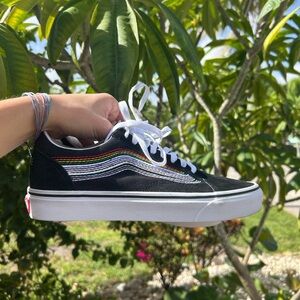 Vans Black Multicolor Stripe Sneakers